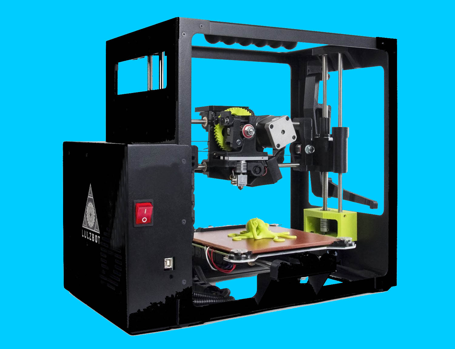 3D Printer with Custom Silicone Bed Heater 3D Printer with Custom Silicone Bed Heater