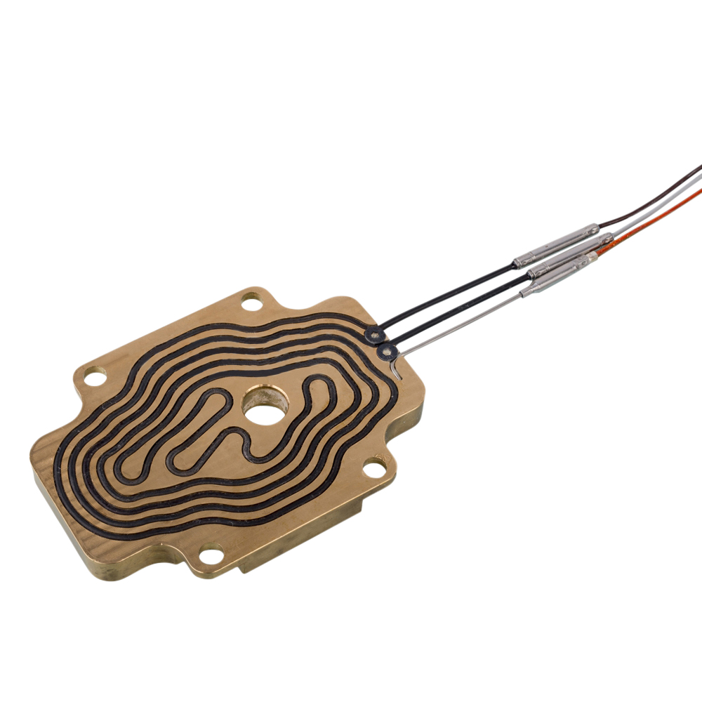 Pressed in Brass Coil Heater Platen Block with TC Platen BB Pressed in Brass Coil Heater Platen Block with TC Platen BB