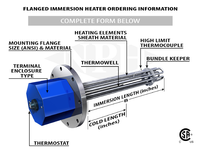 Custom Industrial Process/Tank Heaters-Flanged Immersion Heaters Custom Industrial Process/Tank Heaters-Flanged Immersion Heaters