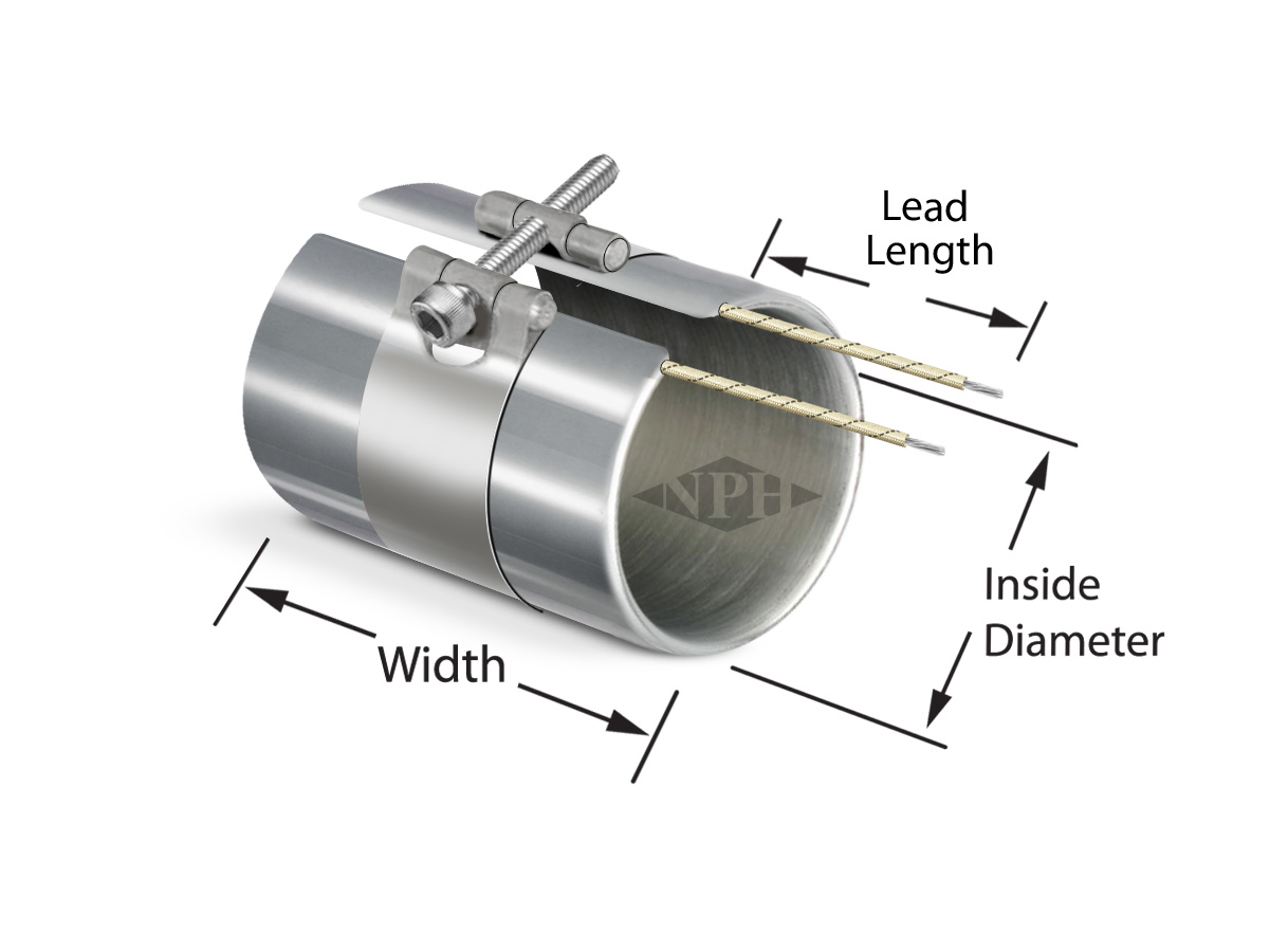 Nozzle Band Heater - Style 2 - Barrel Nut Strap Closure with F/G Leads Nozzle Band Heater - Style 2 - Barrel Nut Strap Closure with F/G Leads