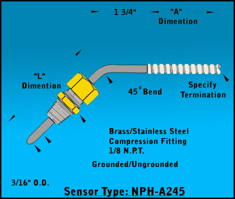 Compression Fitting Thermocouple 1/8 NPT Brass S.Steel 45* Bend Compression-Fitting-Thermocouple-1/8-NPT-Brass-S.Steel-45*-Bend